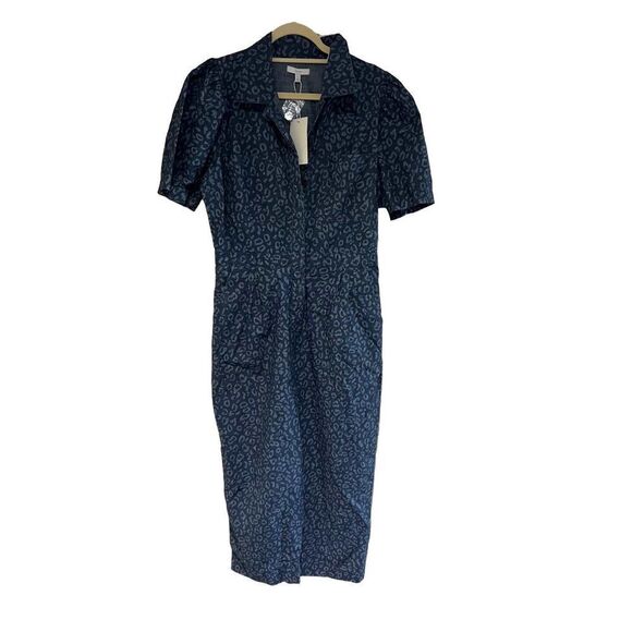 Joie Morgen Denim Leopard Jumpsuit Size 12 - Picture 5 of 5